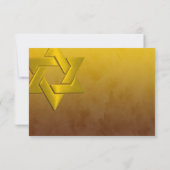 Cartons Réponse Bar Mitzvah Stylish Yellow Star of David Ombre (Dos)