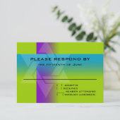 Cartons Réponse Bar Mitzvah violet et turquoise sur n'importe quel (Debout devant)