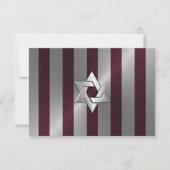 Cartons Réponse Bar Mitzvah Wine and Silver Stripe (Devant)
