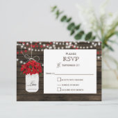Cartons Réponse Barne bois poinsettia mason jarre de mariage rusti (Debout devant)