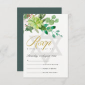 CARTONS RÉPONSE BARRE D'ÉTOILES VERTS FOLIAGE WREATSTAR BAT MITZVA (Devant / Derrière)