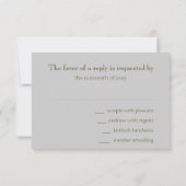 Cartons Réponse Barre Mitzvah Moss Green et Silver Stripe (Dos)