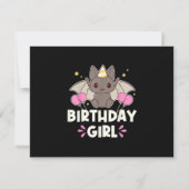 Cartons Réponse Bat-chat fille d'anniversaire mignonne (Dos)
