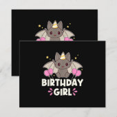 Cartons Réponse Bat-chat fille d'anniversaire mignonne (Devant / Derrière)