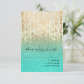 Cartons Réponse Bat mitzvah Aqua et Gold Extra Sparkly (Debout devant)