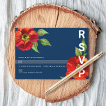 Cartons Réponse Bat mitzvah bleu marine Rouge Floral Aquarelle gra<br><div class="desc">Soyez fier, réjouissez-vous et célébrez cette étape importante de votre Bat mitzvah préféré avec cette carte d'insertion RSVP sophistiquée et personnalisée pour votre événement! Une aquarelle chic, étonnante, rouge florale avec un style san serif moderne recouvre un arrière - plan bleu marine. Personnalisez le texte personnalisé avec la date "répondre...</div>
