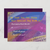 Cartons Réponse Bat mitzvah de la colombe volante musicale Répondr (Devant / Derrière)