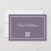 Cartons Réponse Bat mitzvah Moderne Monogramme Simple QR Code (Dos)
