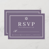 Cartons Réponse Bat mitzvah Moderne Monogramme Simple QR Code (Devant / Derrière)