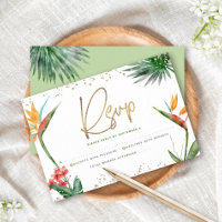 Bat Mitzvah Or Tropical Script Floral Aquarelle