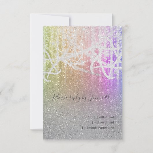 Cartons Réponse Bat mitzvah Rainbow Extra Sparkly (Devant)