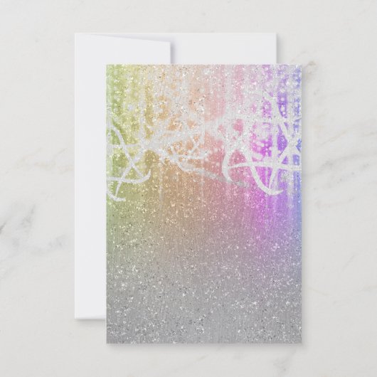 Cartons Réponse Bat mitzvah Rainbow Extra Sparkly (Dos)