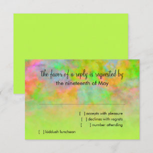 Cartons Réponse Bat mitzvah Résumé Design en Lime Green