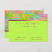 Cartons Réponse Bat mitzvah Résumé Design en Lime Green (Devant / Derrière)