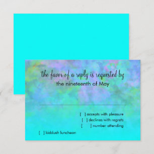 Cartons Réponse Bat mitzvah Résumé Design en Turquoise