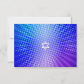 Cartons Réponse Bat mitzvah Retro Boho bleu pourpre dégradé gras (Dos)