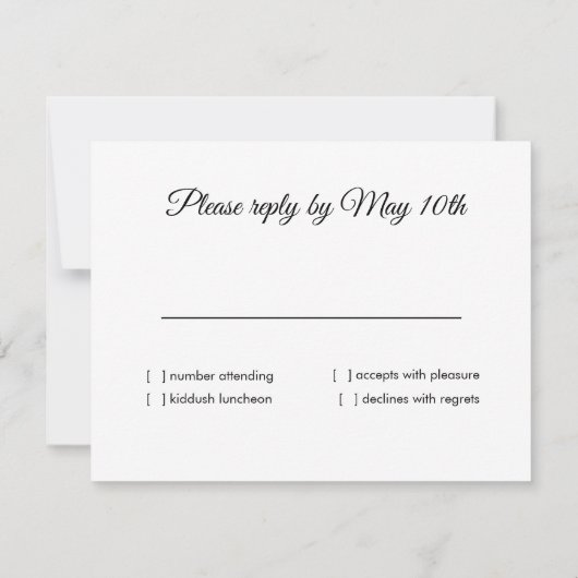 Cartons Réponse Bat mitzvah rose vert violet étoile N'importe quel (Dos)