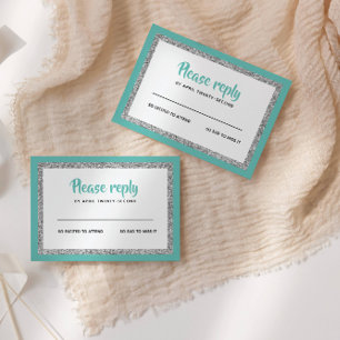 Cartons Réponse Bat mitzvah, thé et argent