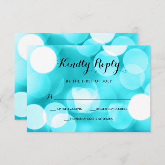 Cartons Réponse Bat mitzvah Turquoise de Parties scintillant moder (Devant / Derrière)