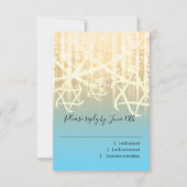 Cartons Réponse Bat mitzvah Turquoise et Gold Sparkly (Devant)