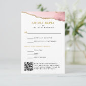 Cartons Réponse Bat mitzvah vertical rose et or (Debout devant)