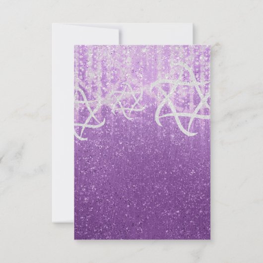 Cartons Réponse Bat mitzvah violet blanc Extra Sparkly (Dos)