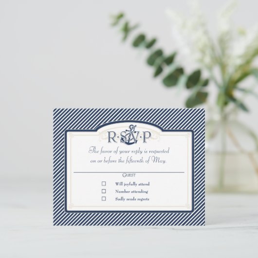 Cartons Réponse Bateau Ancre nautique Diagonal Stripes Swirl Moder (Debout devant)