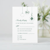 Cartons Réponse Bauble de Noël Vert Ornements Mariage d'hiver (Debout devant)