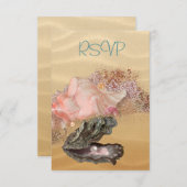 Cartons Réponse Beach Wedding Sandy Shore (Devant / Derrière)