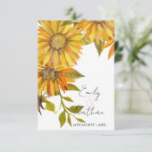 Cartons Réponse Beau Joli Mariage fleuri de tournesol jaune (Debout devant)