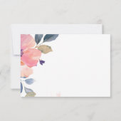 Cartons Réponse Beau Mariage d'aquarelle fleurie rose (Dos)