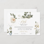 Cartons Réponse Beau Mariage de feuillage végétal doux (Devant / Derrière)