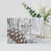 Cartons Réponse Beau mariage d'hiver, flocons de neige et Pinecone (Debout devant)