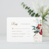 Cartons Réponse Beau Mariage floral de Noël (Debout devant)