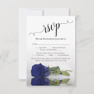 Cartons Réponse Beau Reflet Dark Navy Rose Mariage