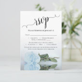 Cartons Réponse Beau reflet Dusty Blue Rose Mariage (Debout devant)