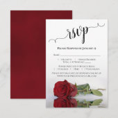 Cartons Réponse Beau reflet Mariage de Rose Rouge (Devant / Derrière)
