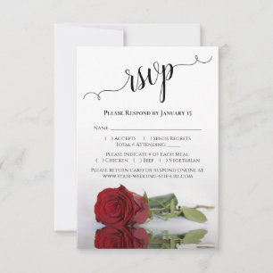 Cartons Réponse Beau reflet Mariage de Rose Rouge