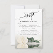 Cartons Réponse Beau reflet Mariage ivoire ou rose blanche (Devant)