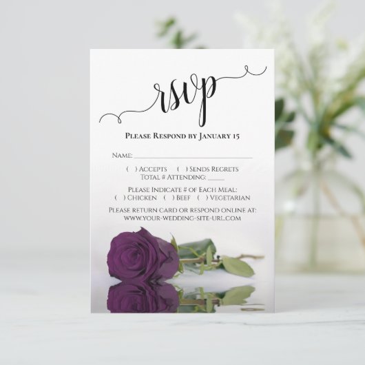 Cartons Réponse Beau reflet Plum violet Rose Mariage (Debout devant)
