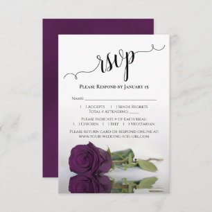 Cartons Réponse Beau reflet Plum violet Rose Mariage