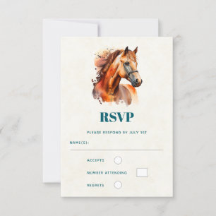 Cartons Réponse Beau Sorrel Horse Portrait Mariage