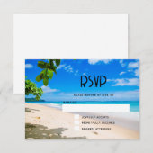 Cartons Réponse Beau Sunny Tropical Beach Mariage photo (Devant / Derrière)