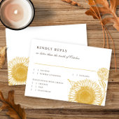 Cartons Réponse Beautiant Elegant Sunflower Mariage de automne Rép