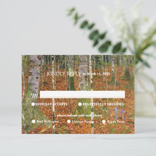 Cartons Réponse Beaux Art Gustav Klimt Forêt Nature Options de rep (Debout devant)