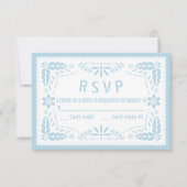 Cartons Réponse Bébé bleu et blanc papel picado bébé garçon douche (Devant)