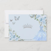 Cartons Réponse Bébé Bleu Floral Princesse Robe Argent Quinceañera (Dos)