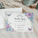 Cartons Réponse Bébé Bleu pourpre Lilac Floral Argent Quinceañera<br><div class="desc">Personnalisez cette belle carte RSVP avec votre propre libellé facilement et rapidement. Cliquez simplement sur le bouton Modifier à l'aide des outils de conception pour modifier davantage le texte, le libellé, le style de police, la taille de police, la couleur de police, ajouter du texte, déplacer ou supprimer des images....</div>