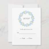 Cartons Réponse Bébé bleu yeux aquarelle Floral Wreath (Devant)