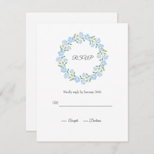 Cartons Réponse Bébé bleu yeux aquarelle Floral Wreath